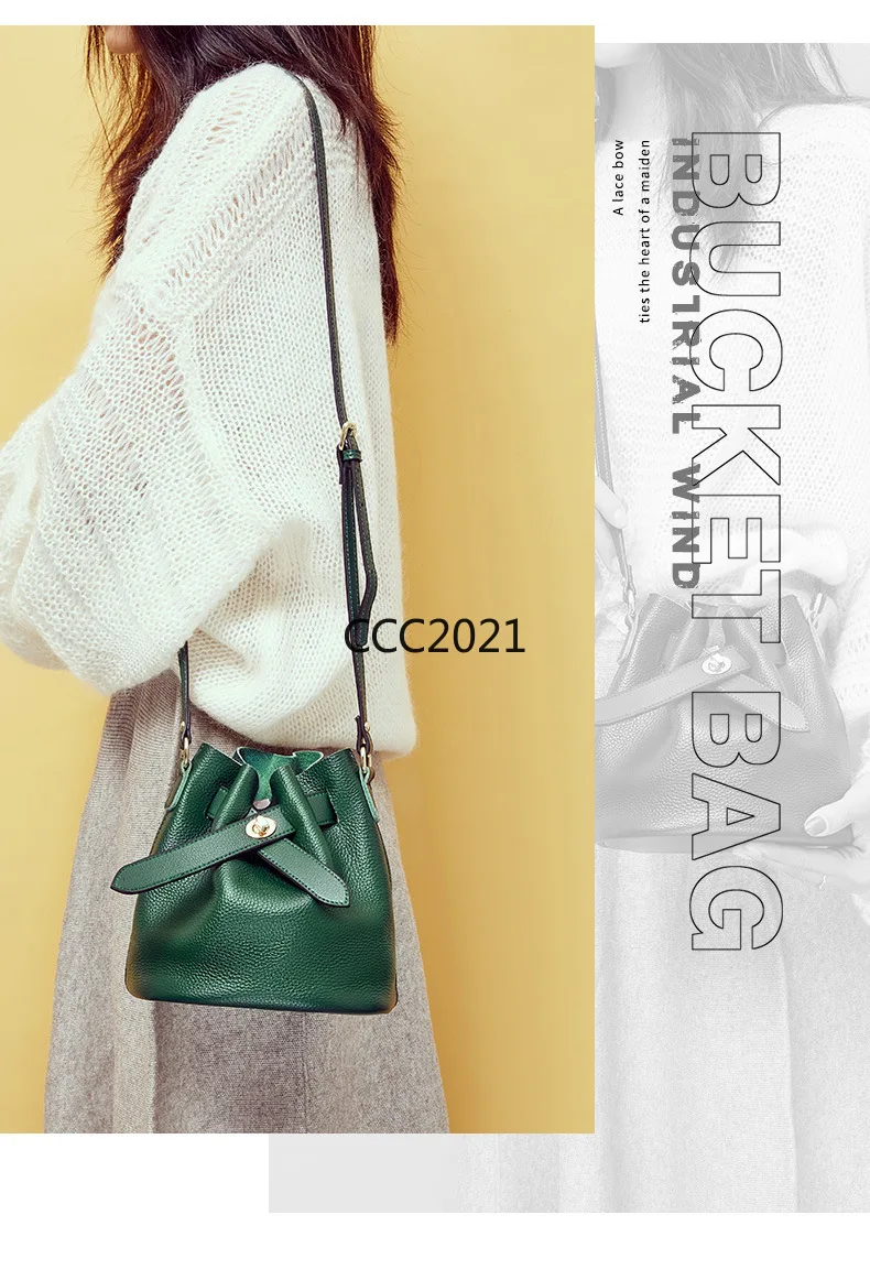 Fashion Bucket Shoulder Bags Women Real Genuine Leather Lock String Mini Tote Crossbody Bags
Fashion Bucket Shoulder Bags Women Real Genuine Leather Lock String Mini Tote Crossbody Bags