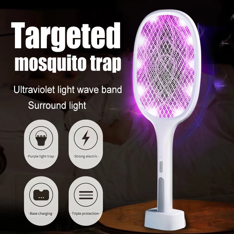 Mosquito Killer Swatter LED Fly Lamp Electric Bug Zapper Insect Killer USB Rechargeable Trap Anti Mosquito Flies Pest Control
Mosquito Killer Swatter LED Fly Lamp Electric Bug Zapper Insect Killer USB Rechargeable Trap Anti Mosquito Flies Pest Control