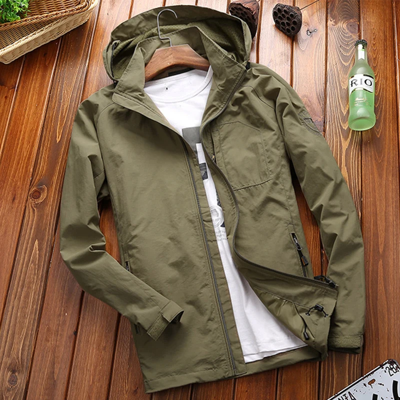 Autumn Men's Thin Jacket Male Casual Overcoat Army Tactics Windbreaker Jacket Mens Waterproof Breathable Hooded 6XL
Autumn Men's Thin Jacket Male Casual Overcoat Army Tactics Windbreaker Jacket Mens Waterproof Breathable Hooded 6XL