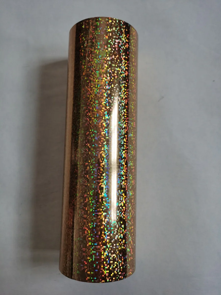 Hot stamping foil holographic foil gold color little square point pattern hot press on paper or plastic 21cm x120m 
Hot stamping foil holographic foil gold color little square point pattern hot press on paper or plastic 21cm x120m