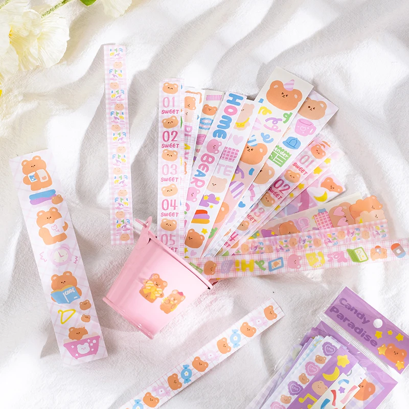 Cute Bear Strip Sticker Pack DIY Pocket Scrapbook Photo Album Diary Stationery Project Making Decorative Stickers
Cute Bear Strip Sticker Pack DIY Pocket Scrapbook Photo Album Diary Stationery Project Making Decorative Stickers