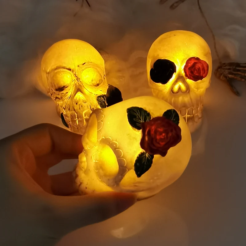 LED Rose Skull Head Light Halloween Decoration Skeleton Candles Lamp Home Bar Halloween Party Decor Ornaments
LED Rose Skull Head Light Halloween Decoration Skeleton Candles Lamp Home Bar Halloween Party Decor Ornaments
