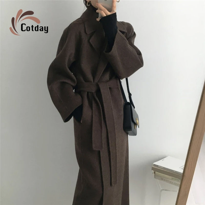Cotday Vintage Office Lady Winter Warm 2020 Fashion Elegant Style With Belt Wool Blends Women Clothes Coats Woolen Coat
Cotday Vintage Office Lady Winter Warm 2020 Fashion Elegant Style With Belt Wool Blends Women Clothes Coats Woolen Coat