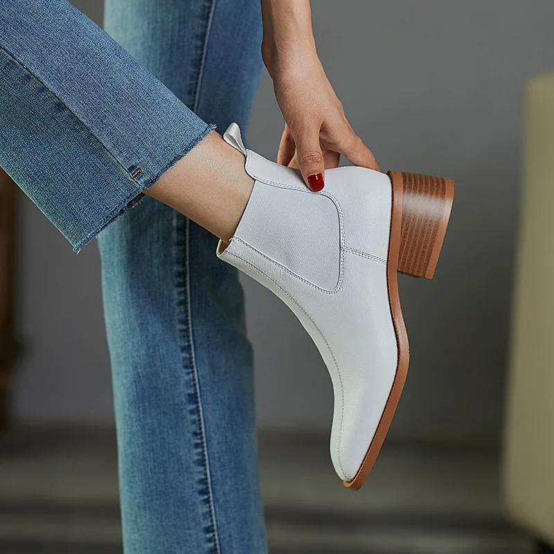 COVIBESCO Concise Elastic Band Genuine Leather Women Ankle Boots Square Toe Thick Heels Female Pumps Winter Party Shoes Woman
COVIBESCO Concise Elastic Band Genuine Leather Women Ankle Boots Square Toe Thick Heels Female Pumps Winter Party Shoes Woman