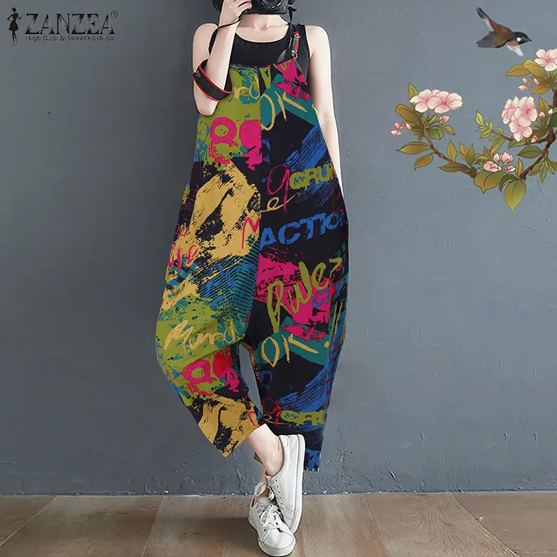 Комбинезон ZANZEA женский с винтажным принтом, свободный Ромпер без рукавов, брюки-султанки в стиле оверсайз, Повседневный, лето 2021
Комбинезон ZANZEA женский с винтажным принтом, свободный Ромпер без рукавов, брюки-султанки в стиле оверсайз, Повседневный, лето 2021