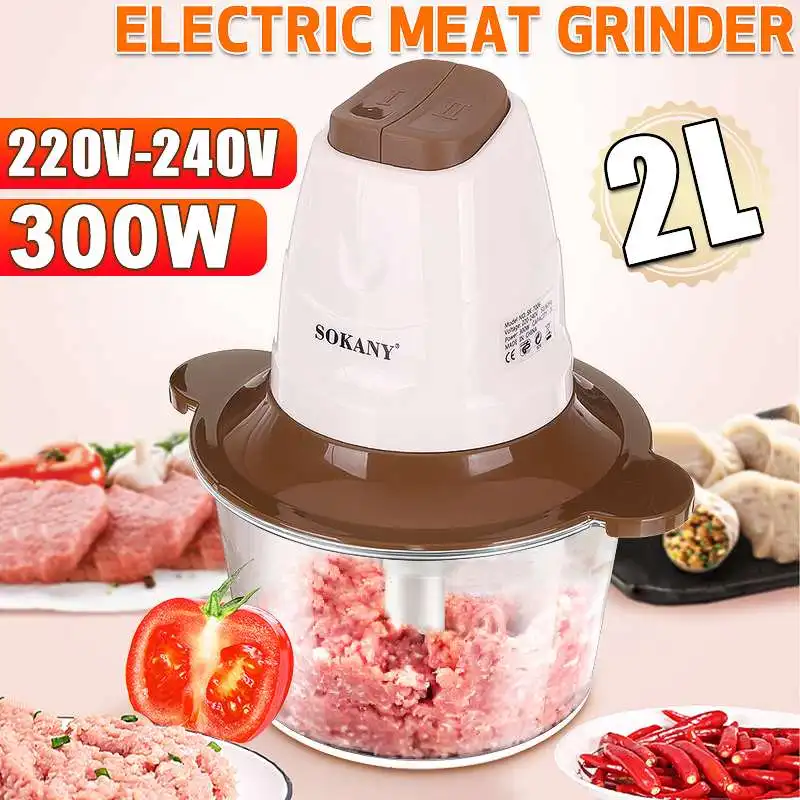 300W 2L Meat Grinder Spice Garlic Vegetable Chopper Electric Automatic Mincing Machine Household Grinder Food Processor
300W 2L Meat Grinder Spice Garlic Vegetable Chopper Electric Automatic Mincing Machine Household Grinder Food Processor
