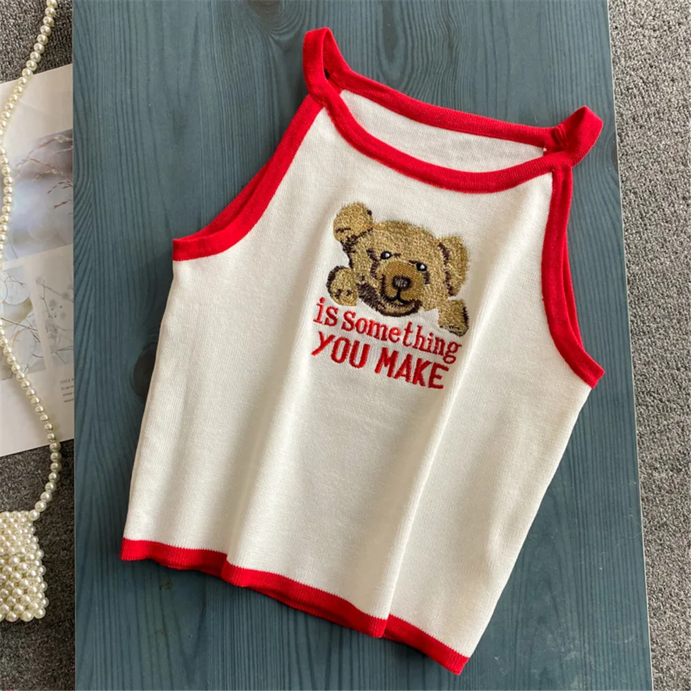 Y2K Embroidered Knitted Vest Crop Top Summer Women Sleeveless Tank Cropped Tops Fashion Streetwear Sling Camis Female Clothing
Y2K Embroidered Knitted Vest Crop Top Summer Women Sleeveless Tank Cropped Tops Fashion Streetwear Sling Camis Female Clothing