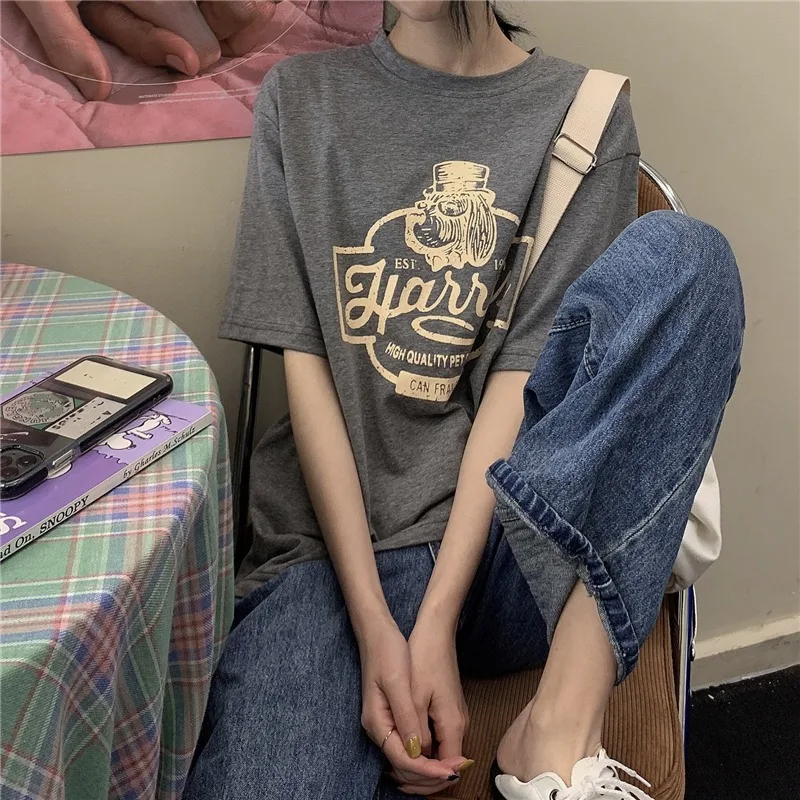 Women's Green T-shirts Summer New Fashion Explosion Korean Version Tops Casual Style O-Neck Printing Loose Half Sleeves Tees
Women's Green T-shirts Summer New Fashion Explosion Korean Version Tops Casual Style O-Neck Printing Loose Half Sleeves Tees