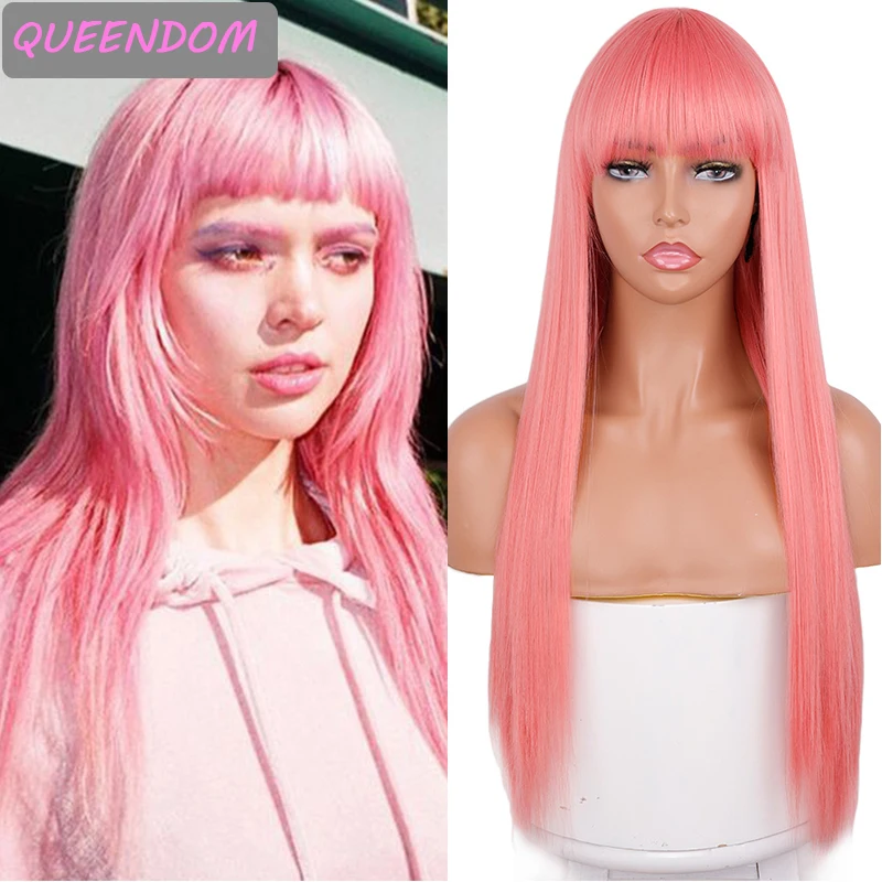 26 Inch Pink Long Straight Synthetic Wigs with Bangs Natural Heat Resistant Daily Cosplay Lolita Wigs for Women Pastel Wig
26 Inch Pink Long Straight Synthetic Wigs with Bangs Natural Heat Resistant Daily Cosplay Lolita Wigs for Women Pastel Wig