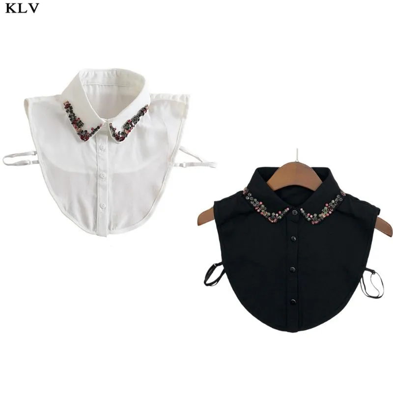 Women Chiffon Lapel Detachable Fake Collar Handmade Beading Colorful Glass Drill Rhinestone Jewelry Half-Shirt Blouse
Women Chiffon Lapel Detachable Fake Collar Handmade Beading Colorful Glass Drill Rhinestone Jewelry Half-Shirt Blouse