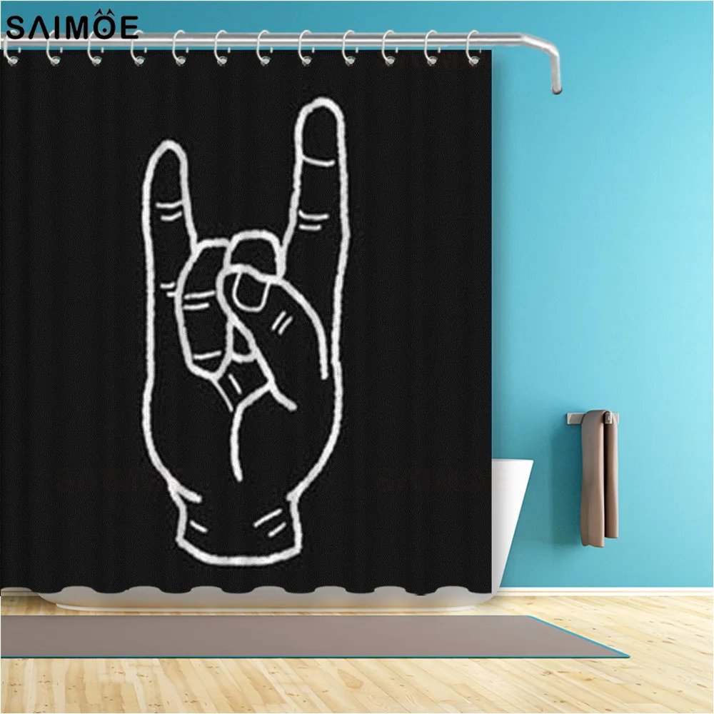 Black White Artificial Bathroom Curtain Rock Gestures Printed Waterproof Shower Curtain Polyester Fabric Bath Curtain Shower Set
Black White Artificial Bathroom Curtain Rock Gestures Printed Waterproof Shower Curtain Polyester Fabric Bath Curtain Shower Set