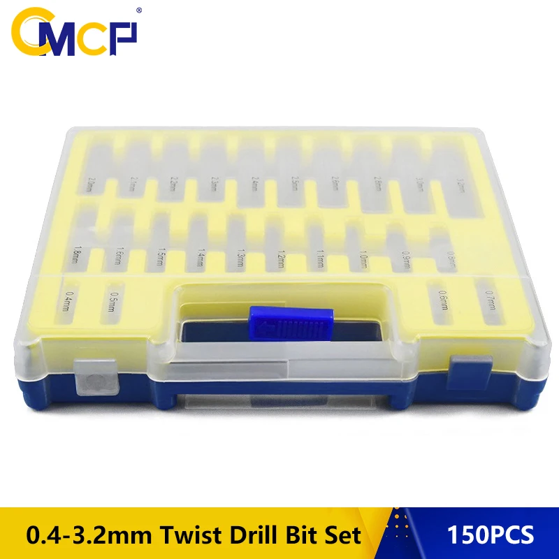 CMCP 150 PCS HSS Twist Drill Bit Size 0.4mm-3.2mm Metalworking Drill Bit Set Round Shank Mini Drill Bit
CMCP 150 PCS HSS Twist Drill Bit Size 0.4mm-3.2mm Metalworking Drill Bit Set Round Shank Mini Drill Bit