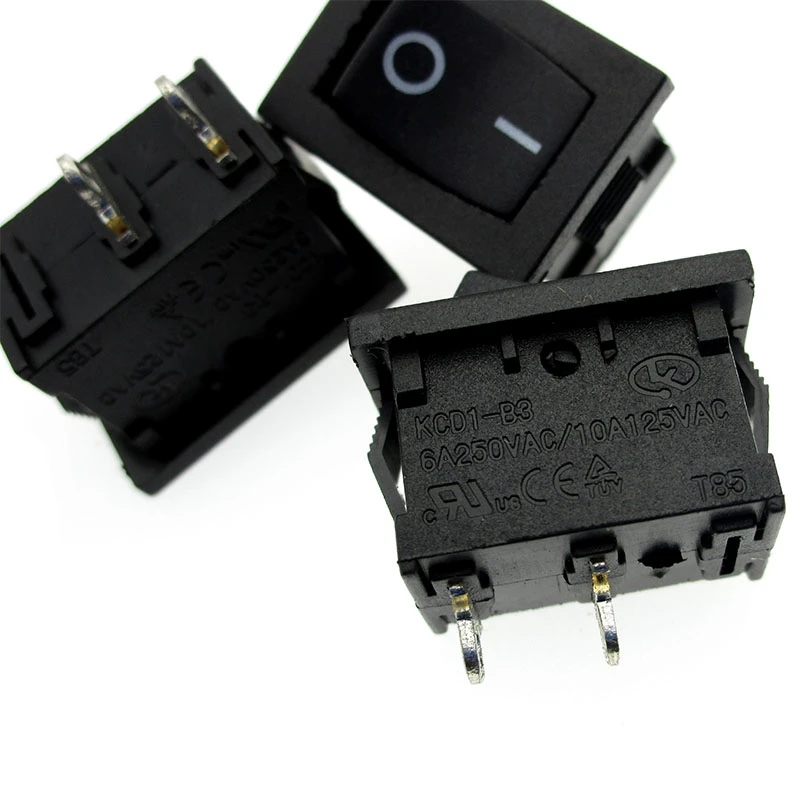 

6Pcs Rocker Switch KCD1-B3 Power Switch 2 Feet 2 Files 6A250V 10A125VAC 21 * 15mm
