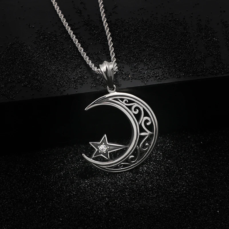 2018 New arrived Stainless Steel Men vintage star with moon pendant necklaces with 60cm long chain fashion necklace male jewelry
2018 New arrived Stainless Steel Men vintage star with moon pendant necklaces with 60cm long chain fashion necklace male jewelry