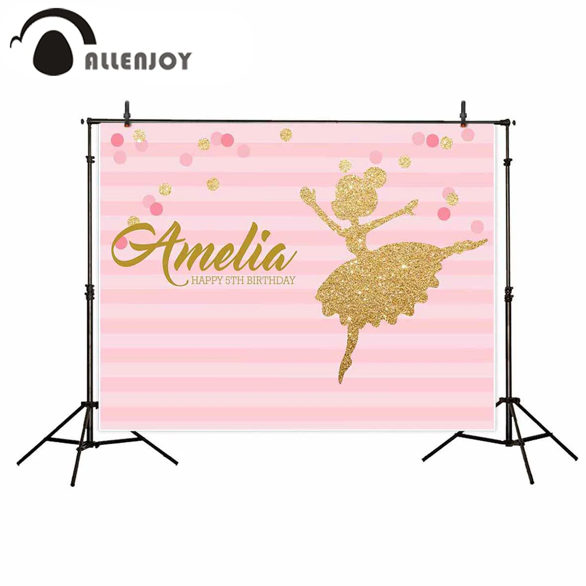 Allenjoy Princess Party Background Happy 5th Birthday Golden Dancing Girl Striped Dot Backdrop Sweet Party Photocall Photoshoot
Allenjoy Princess Party Background Happy 5th Birthday Golden Dancing Girl Striped Dot Backdrop Sweet Party Photocall Photoshoot