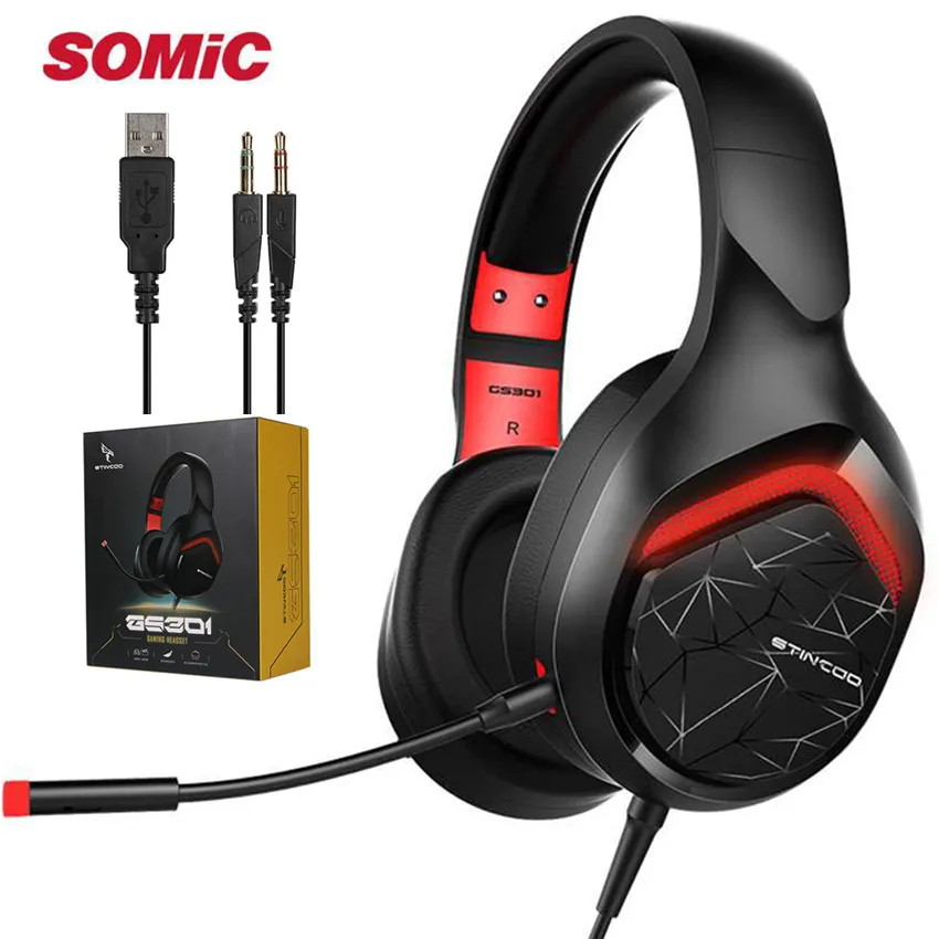 Игровая Гарнитура SOMIC STINCOD GS301 для ПК игровые наушники USB 7 1/USB + 3 5 мм с микрофоном