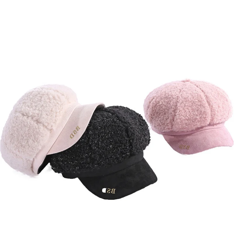 Autumn and winter new lamb wool letter octagonal hat Korean fashion bright silk beret simple and versatile literary style hat
Autumn and winter new lamb wool letter octagonal hat Korean fashion bright silk beret simple and versatile literary style hat