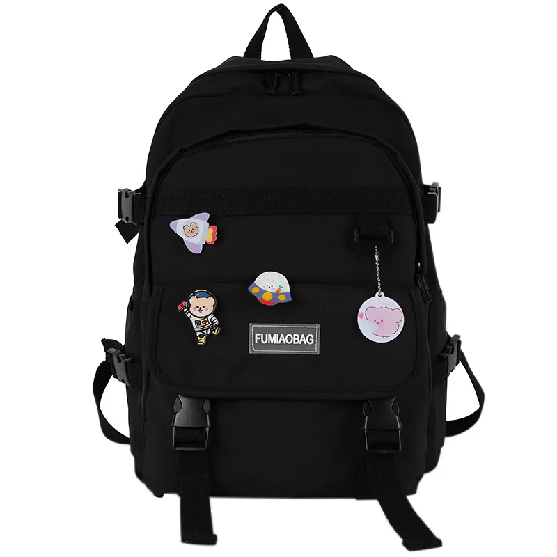 College style sweet beauty student cute badge student school bag casual solid color travel backpack
College style sweet beauty student cute badge student school bag casual solid color travel backpack