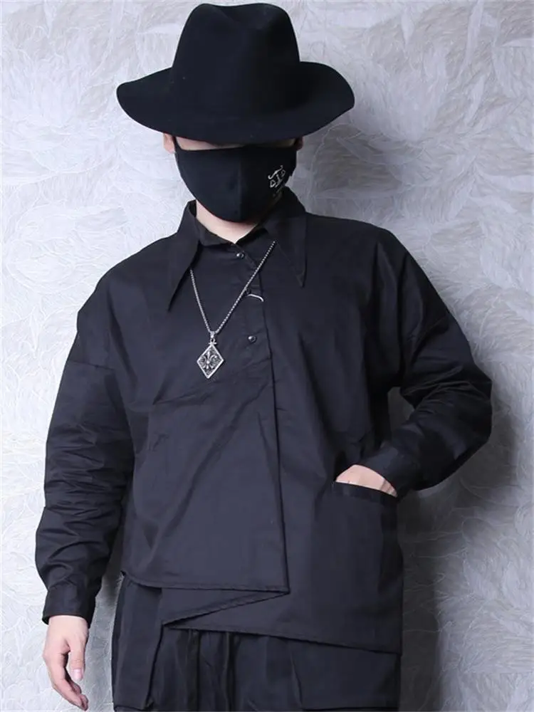 Men's Long Sleeve Shirt Spring And Autumn New Dark Lapel Irregular Asymmetric Design Personalized Hem Trend Neutral Shirt
Men's Long Sleeve Shirt Spring And Autumn New Dark Lapel Irregular Asymmetric Design Personalized Hem Trend Neutral Shirt