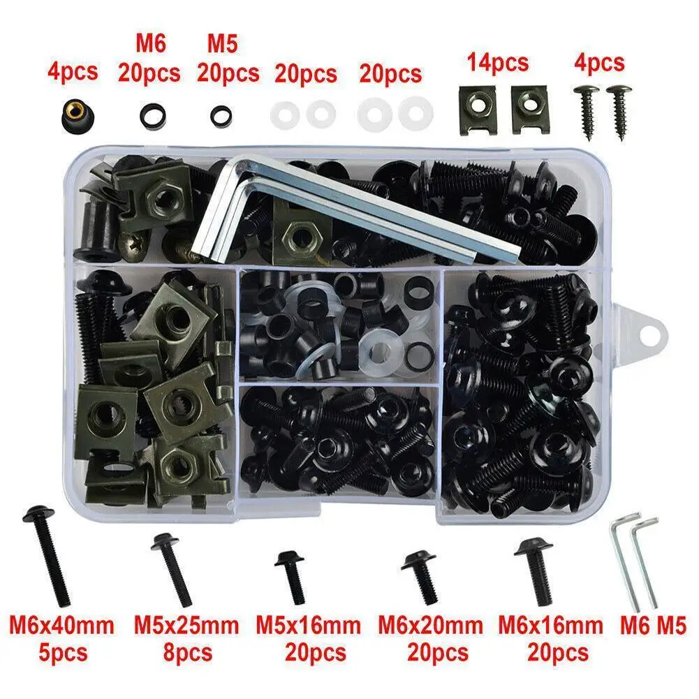 177PCS/SET Motorcycle Fairing Bolts Kit Fastener Clips Set Screw Alloy Nut Motorcycle Bolt Screw Screws Modified Bolt Fairi D4M8
177PCS/SET Motorcycle Fairing Bolts Kit Fastener Clips Set Screw Alloy Nut Motorcycle Bolt Screw Screws Modified Bolt Fairi D4M8