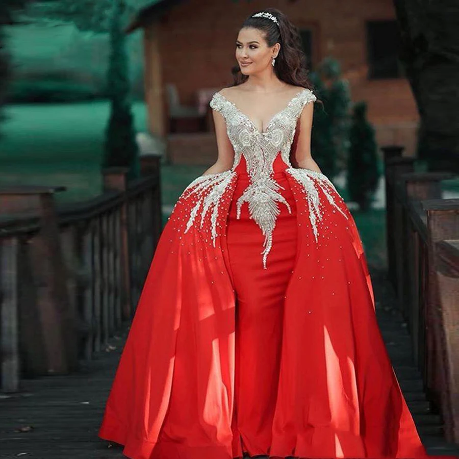 Generous Dubai Evening Dress for Women Bead Long Luxury V-Neck Crystal Handmade Arabic Prom Formal Party Gown Removable Skirt
Generous Dubai Evening Dress for Women Bead Long Luxury V-Neck Crystal Handmade Arabic Prom Formal Party Gown Removable Skirt