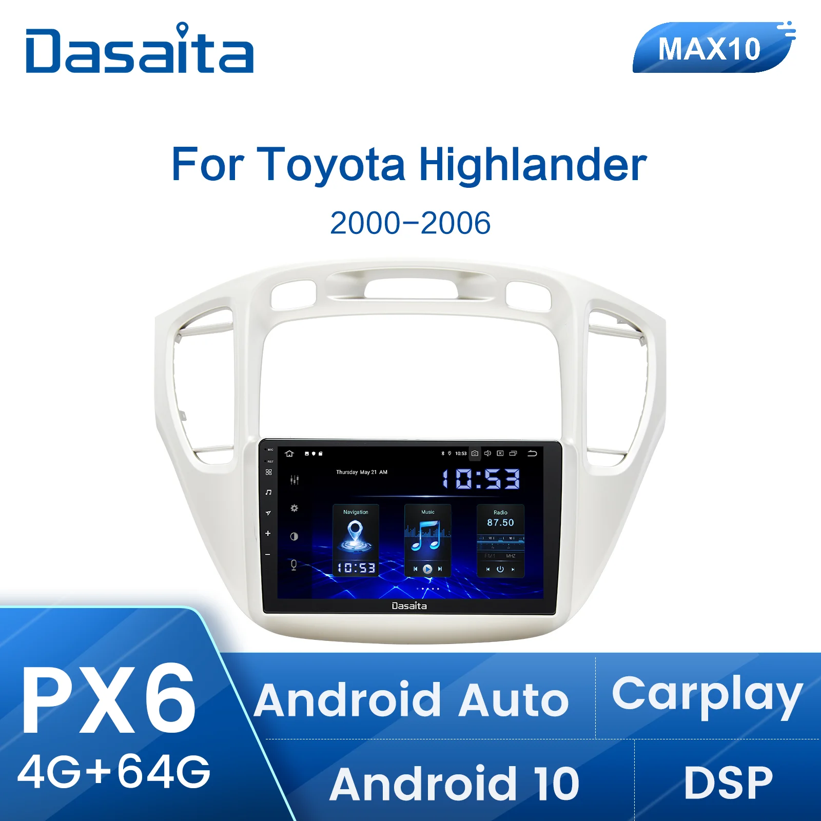 Автомобильная магнитола Dasaita, 9 дюймов, Android 10,0, GPS-навигация, мультимедийный плеер DSP 1 Din Carplay для Toyota highlander 2000-2006, головное устройство
Автомобильная магнитола Dasaita, 9 дюймов, Android 10,0, GPS-навигация, мультимедийный плеер DSP 1 Din Carplay для Toyota highlander 2000-2006, головное устройство