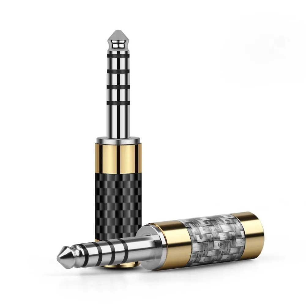 4PCS 4.4mm 5 Pole Audio Connector Balanced Plugs Adapter Carbon Fiber Rhodium Plated Copper Hifi Earphone Plug Headphone Jack
4PCS 4.4mm 5 Pole Audio Connector Balanced Plugs Adapter Carbon Fiber Rhodium Plated Copper Hifi Earphone Plug Headphone Jack