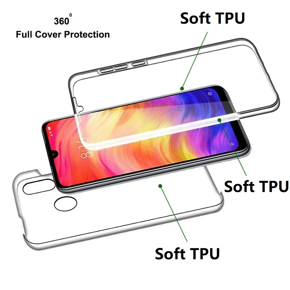 Полноразмерный силиконовый чехол 360 для Samsung A8 A6 Plus A9S A7 A5 A3 2017 двойной прозрачный