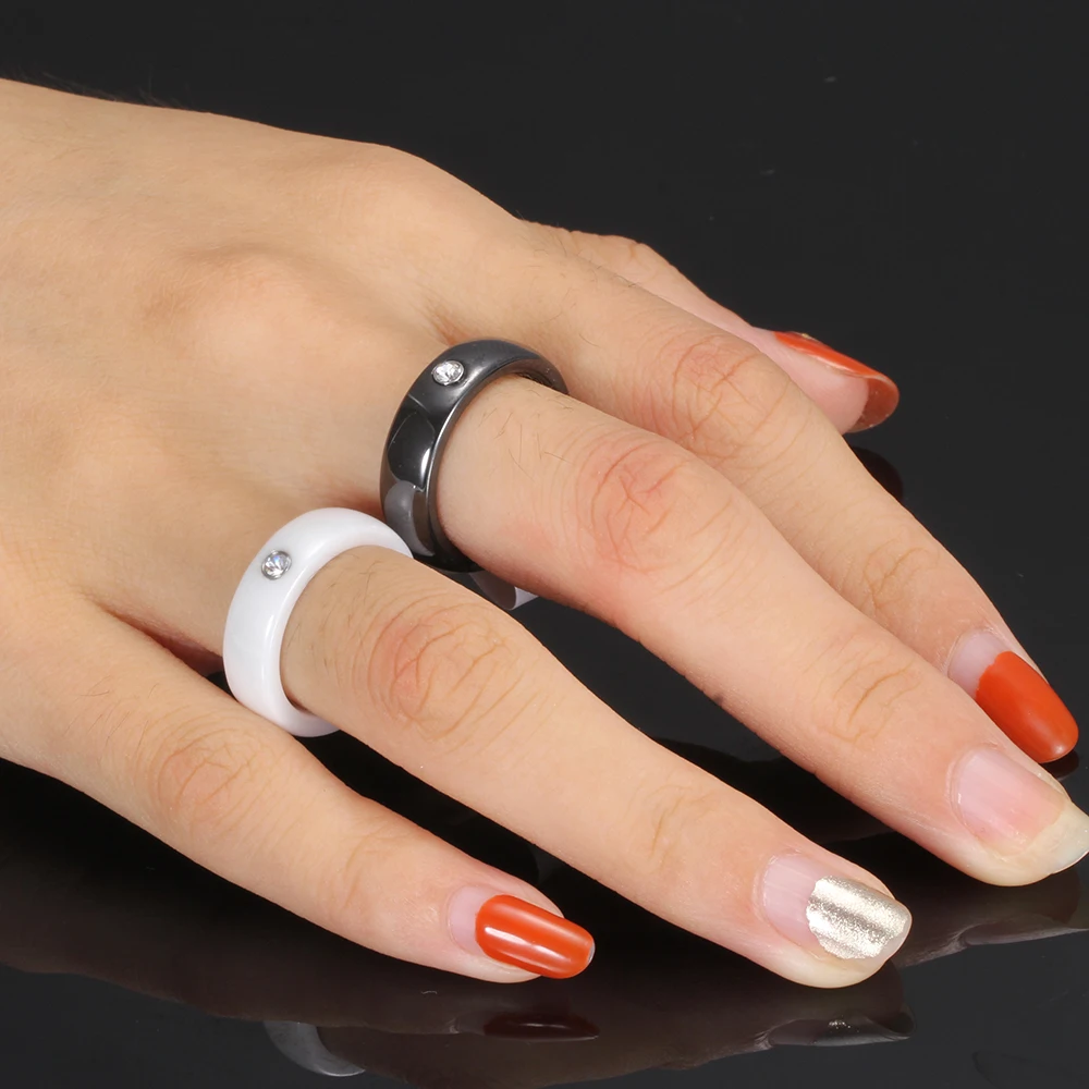 New Arrival Black White Colorful Ring Ceramic Ring For Women With Big Crystal Wedding Band Ring Width 6mm Size 6-10 Gift For Men
New Arrival Black White Colorful Ring Ceramic Ring For Women With Big Crystal Wedding Band Ring Width 6mm Size 6-10 Gift For Men