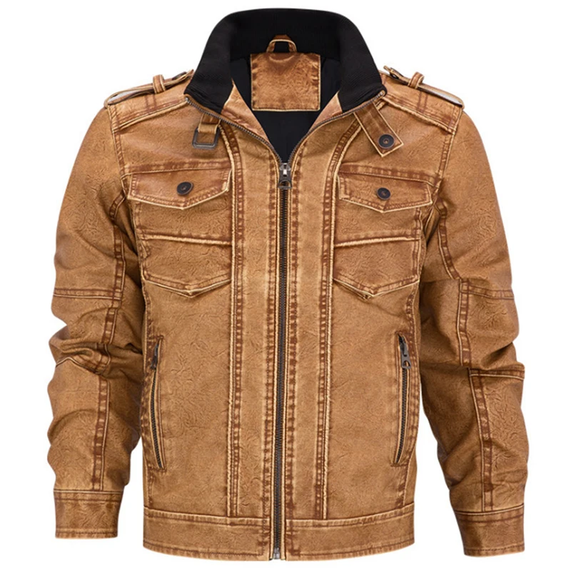 Pop Tactical Leather Jacket Men Fashion Motorcycle Leather Jacket Stand Collar Bomber Mens PU Leather Coat 5XL
Pop Tactical Leather Jacket Men Fashion Motorcycle Leather Jacket Stand Collar Bomber Mens PU Leather Coat 5XL