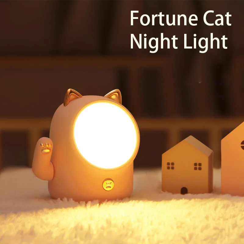 LED Night Light Fortune Cat Portable Rechargeable Touching Switch Color Changing Night Lamp Gift Feeding Bedroom Office Ambient
LED Night Light Fortune Cat Portable Rechargeable Touching Switch Color Changing Night Lamp Gift Feeding Bedroom Office Ambient