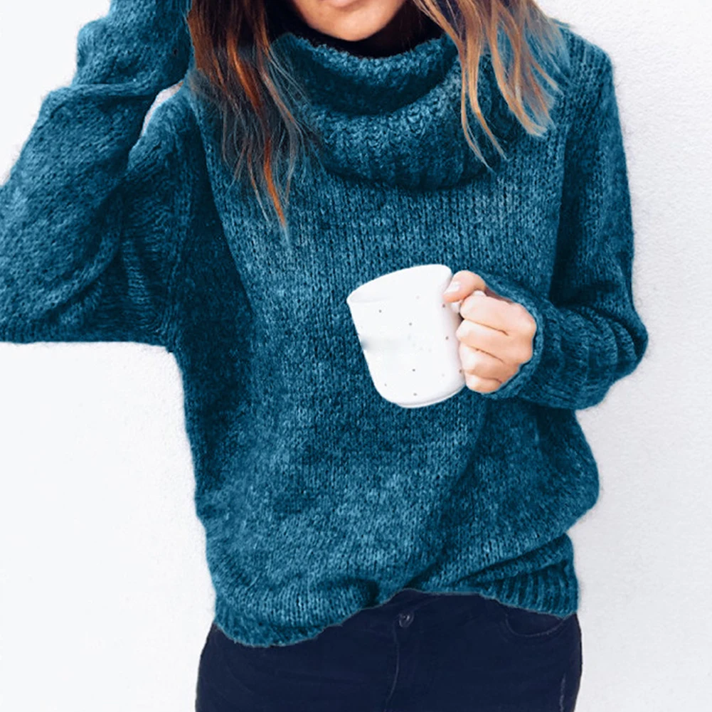 Women Autumn Winter Solid Color Turtle Neck Long Sleeve Knitted Sweater Pullover Turtleneck clothes 
Women Autumn Winter Solid Color Turtle Neck Long Sleeve Knitted Sweater Pullover Turtleneck clothes