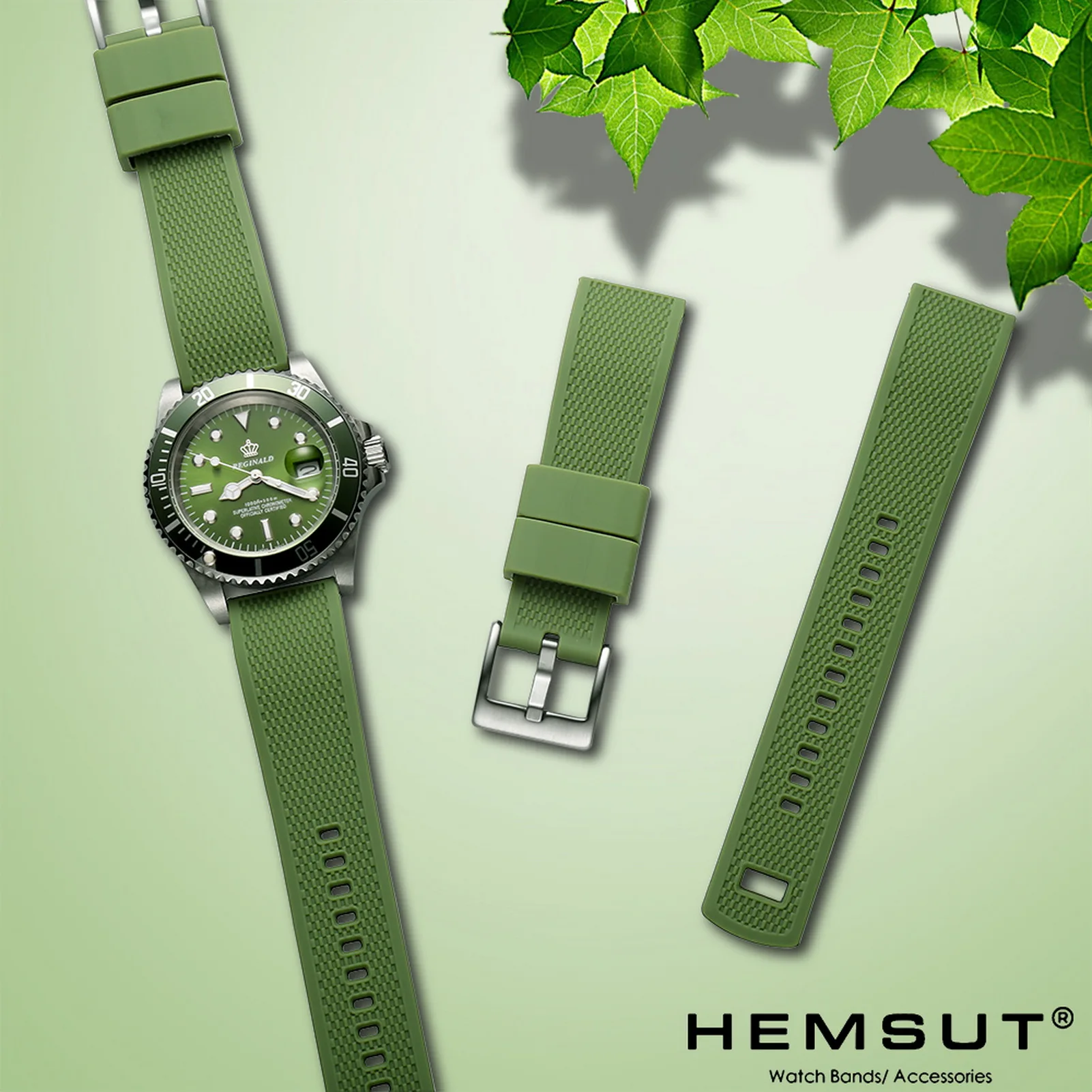 

Ремешок силиконовый Hemsut для мужских и женских часов, быстросъемный мягкий сменный резиновый браслет для мужских и женских часов, 10 цветов, 18...