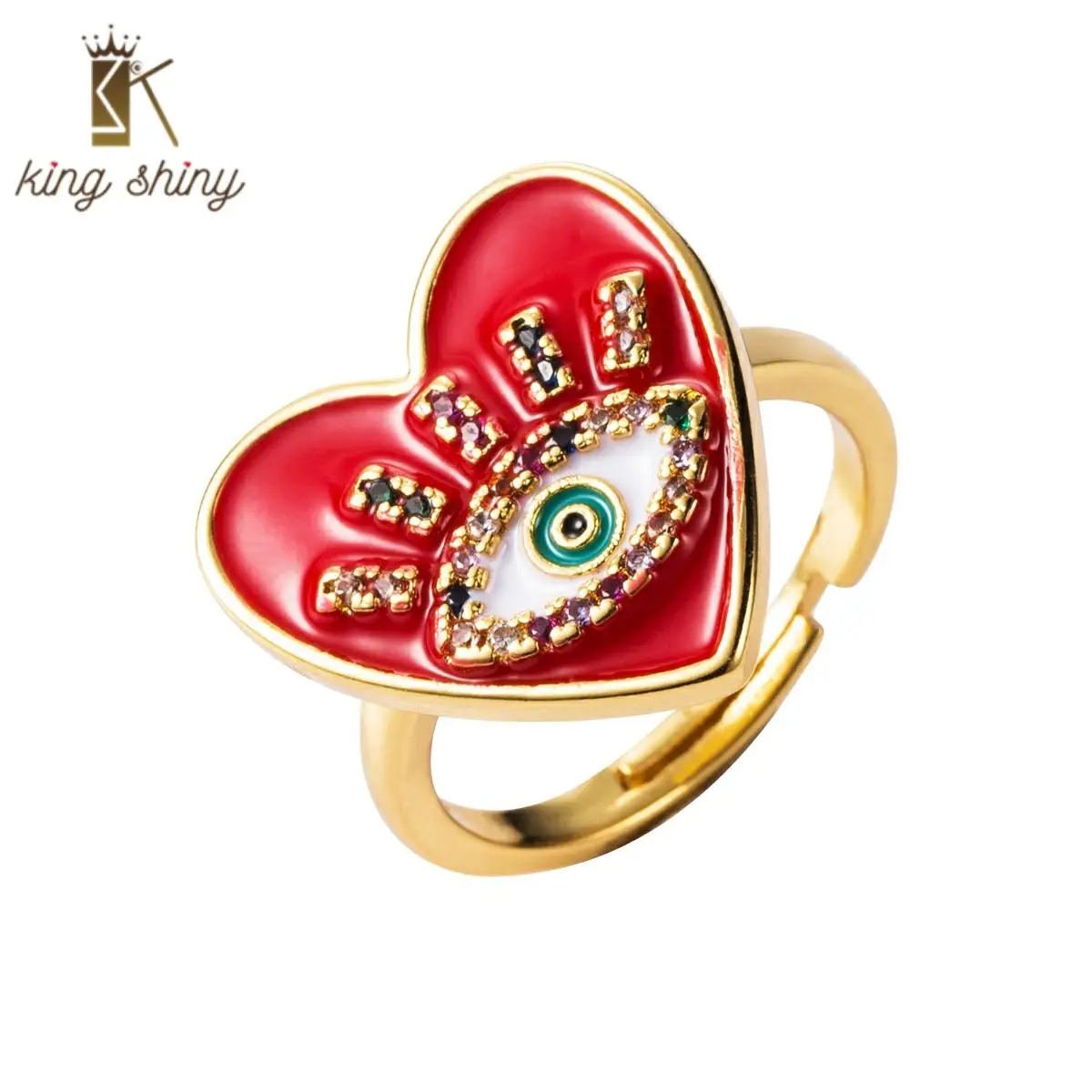 2020 New Adjustable Size Red Heart Evil Eye Copper Finger Rings for Woman Bohemian Lucky Evil Eye Engagement Wedding Ringer Ring 
2020 New Adjustable Size Red Heart Evil Eye Copper Finger Rings for Woman Bohemian Lucky Evil Eye Engagement Wedding Ringer Ring