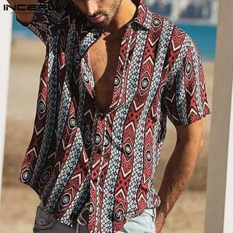 INCERUN Printed Men Casual Shirt Streetwear Lapel Short Sleeve Camisas 2021 Summer Button Vintage Hawaiian Shirts Men Clothing
INCERUN Printed Men Casual Shirt Streetwear Lapel Short Sleeve Camisas 2021 Summer Button Vintage Hawaiian Shirts Men Clothing