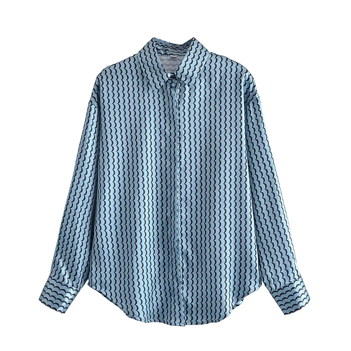 2021 Autumn Women Wave Print Shirt Blouse Long Sleeve Chic Female Office Lady Tops
2021 Autumn Women Wave Print Shirt Blouse Long Sleeve Chic Female Office Lady Tops