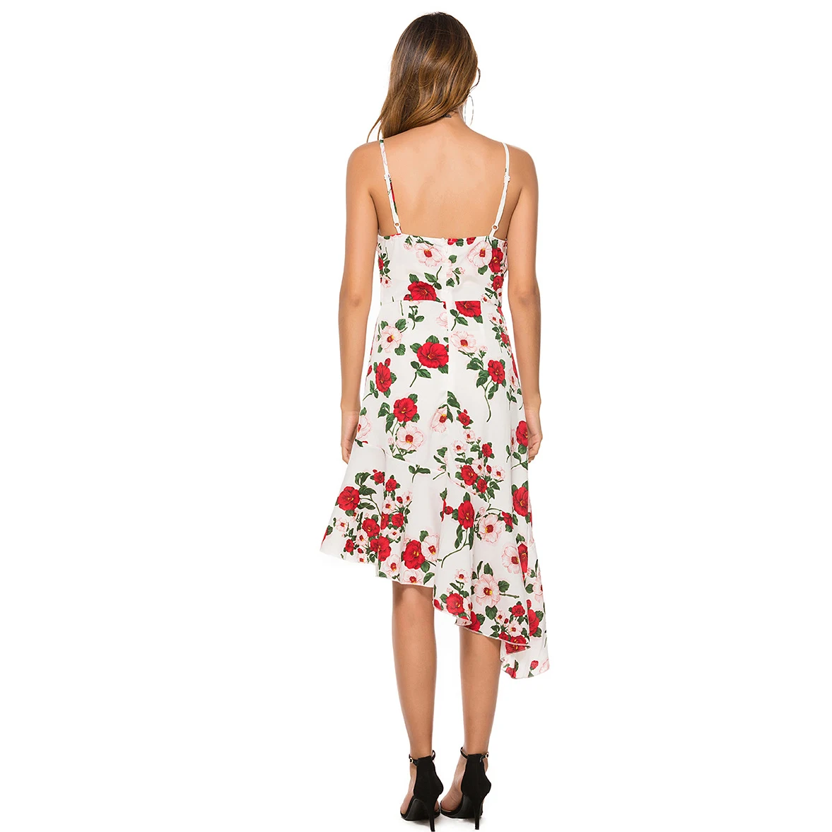 Strap Dresses Summer Floral Print Halter Irregular Ruffle Dress Sleeveless Casual V-Neck Off Shoulder Vestidos Boho Romantic
Strap Dresses Summer Floral Print Halter Irregular Ruffle Dress Sleeveless Casual V-Neck Off Shoulder Vestidos Boho Romantic