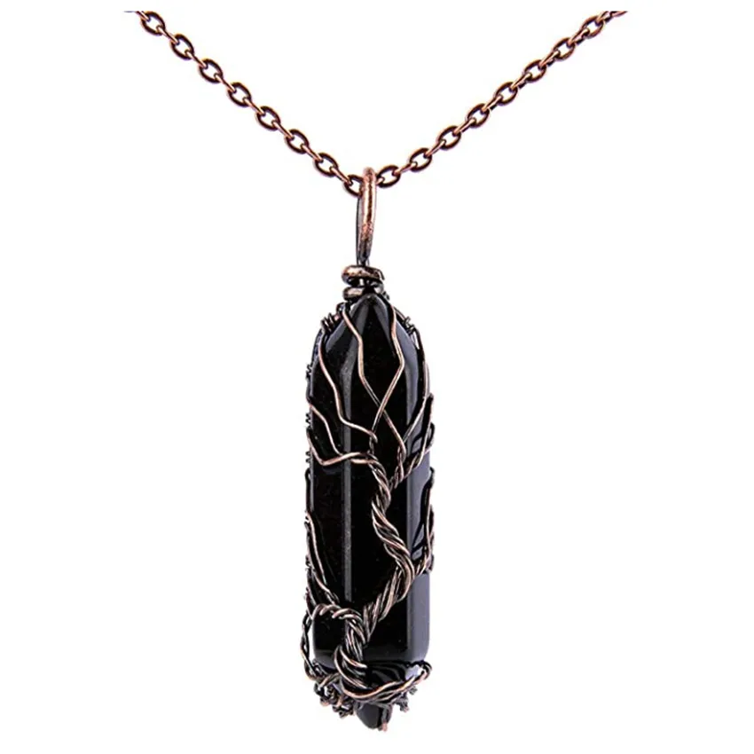 FYSL Antique Copper Wire Wrap Rose Pink Quartz Pendant Link Chain Necklace Black Agates Jewelry
FYSL Antique Copper Wire Wrap Rose Pink Quartz Pendant Link Chain Necklace Black Agates Jewelry