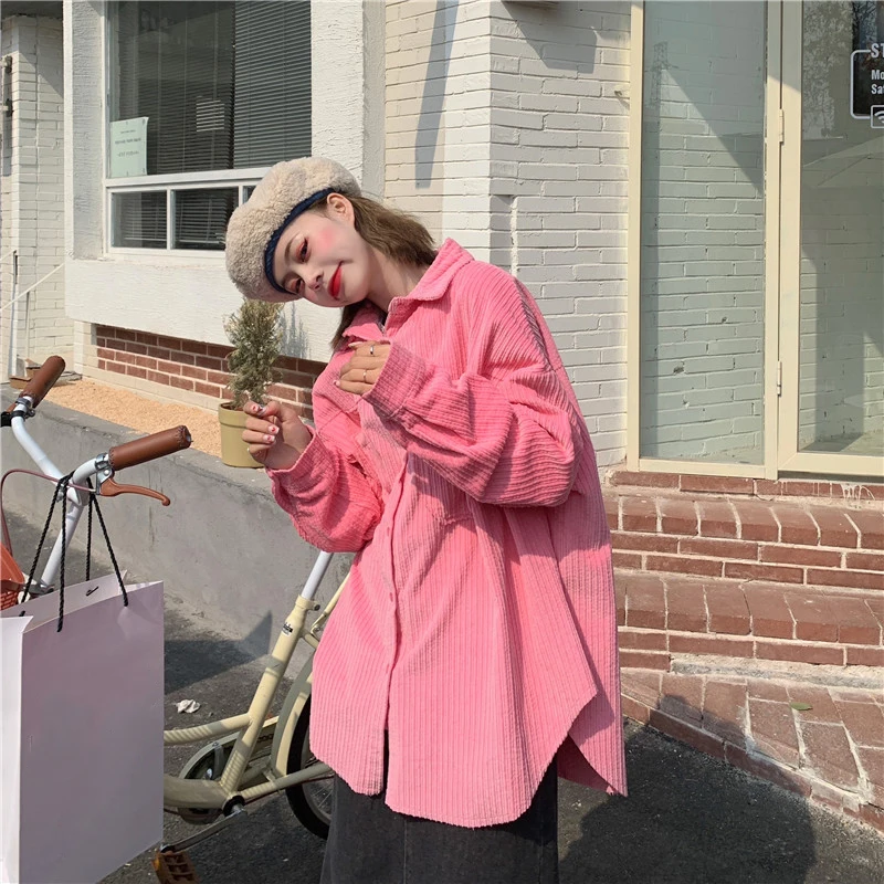 Corduroy Shirt Coat Women's Spring and Autumn Korean Style Loose All-Matching Western Style Slimming Internet Celebrity Fried
Corduroy Shirt Coat Women's Spring and Autumn Korean Style Loose All-Matching Western Style Slimming Internet Celebrity Fried