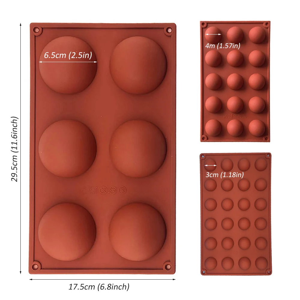 Ball Sphere Silicone Mold For Cake Pastry Baking Chocolate Candy Fondant Bakeware Round Shape Dessert Mould DIY Decorating Tools
Ball Sphere Silicone Mold For Cake Pastry Baking Chocolate Candy Fondant Bakeware Round Shape Dessert Mould DIY Decorating Tools