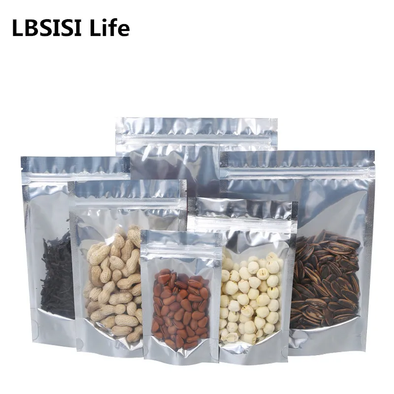 LBSISI Life 50pcs/Lot Thicken Transparent Aluminum Foil Sealing Stand-up Bags Tea Nut Grains Coarse Leisure Food Packaging 
LBSISI Life 50pcs/Lot Thicken Transparent Aluminum Foil Sealing Stand-up Bags Tea Nut Grains Coarse Leisure Food Packaging
