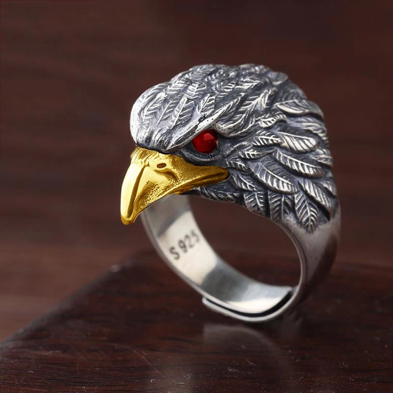 s925 Silver original design Japanese and Korean trendy retro exaggerated domineering eagle opening adjustable men's ring
s925 Silver original design Japanese and Korean trendy retro exaggerated domineering eagle opening adjustable men's ring