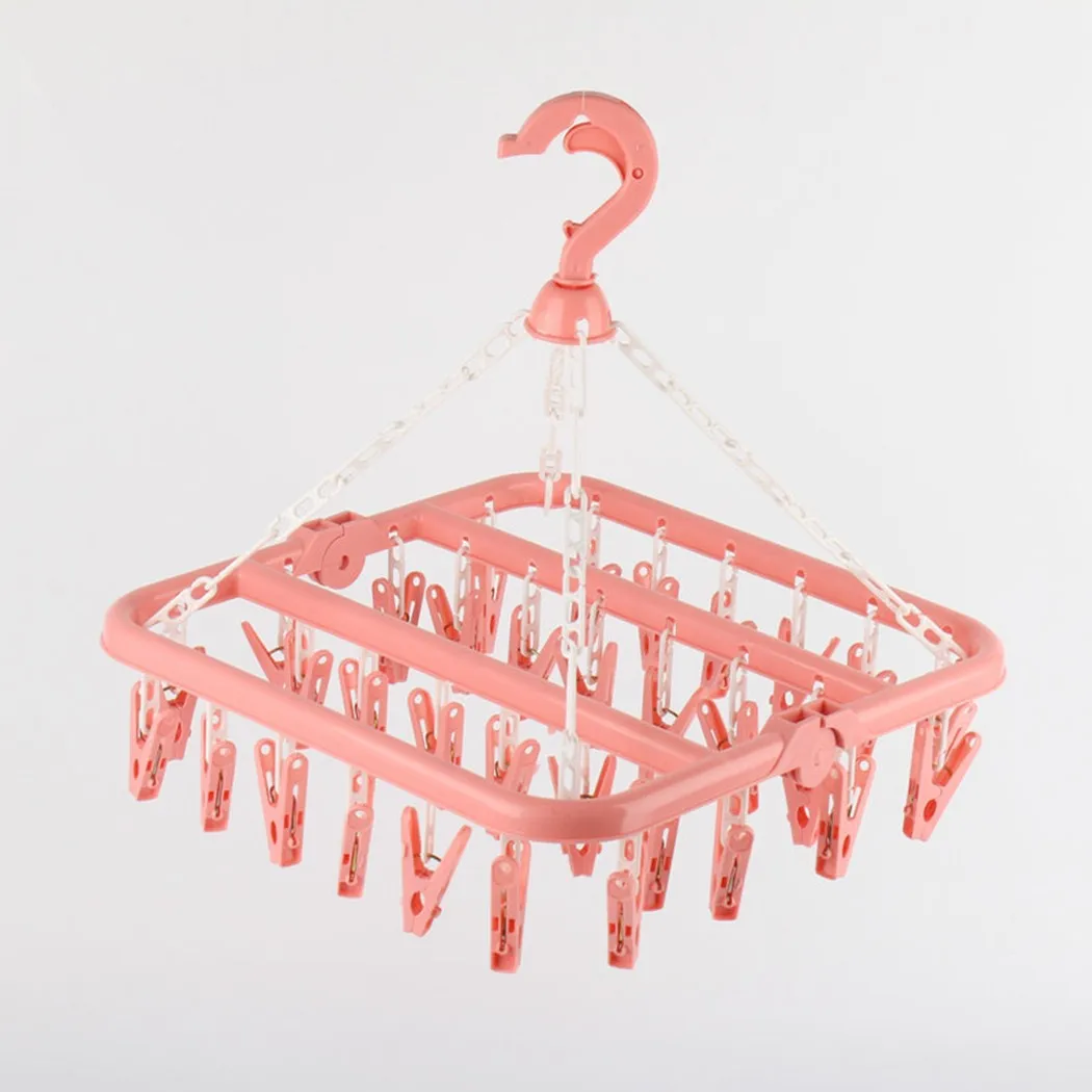 1pc Hanger Household Folding Clip Hanger With 32 Drying Clips, Multifunctional Drying Rack Windproof Socks Underwear Drying Rack
1pc Hanger Household Folding Clip Hanger With 32 Drying Clips, Multifunctional Drying Rack Windproof Socks Underwear Drying Rack