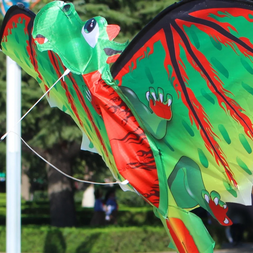 Three-Dimensional Green Cute Dragon Kids 3D Dinosaur Kite Flying Game Outdoor Sport Playing Toy with 100m Line | Игрушки и хобби
