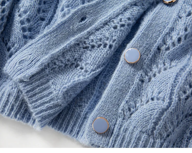 Hollow out Women Knit Sweater Single Breastd O-neck Five Color Loose Knitwear Coat 2020 Early Autumn Female Knitted Cardigan
Hollow out Women Knit Sweater Single Breastd O-neck Five Color Loose Knitwear Coat 2020 Early Autumn Female Knitted Cardigan