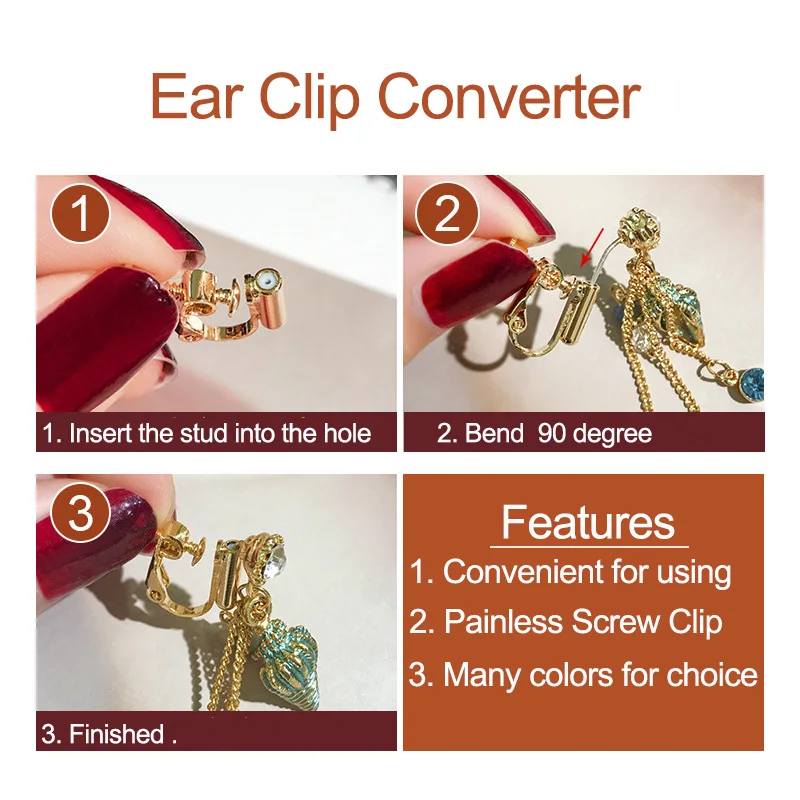 Creative Painless Screw Ear Clip Female DIY Handmade Adjustable Clip Earrings None Piercing Copper Clip on Earrings Converter
Creative Painless Screw Ear Clip Female DIY Handmade Adjustable Clip Earrings None Piercing Copper Clip on Earrings Converter