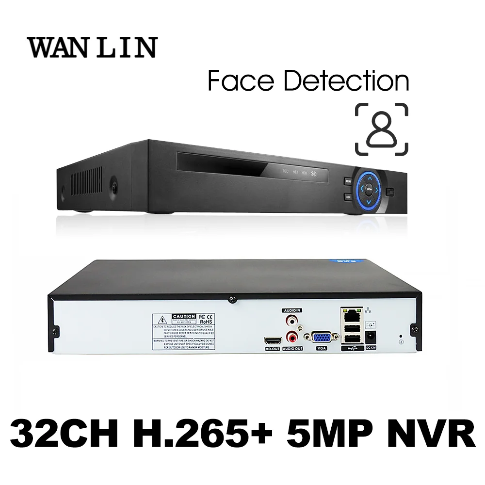 Сетевой видеорегистратор WANLIN XMeye H.265 HEVC 8CH * 4K/32CH 5MP с функцией распознавания лица 32
