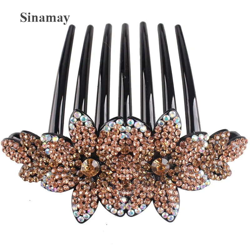New Rhinestone Flower Shining Hair Comb Women Fashion Hair Clip Crysral Hair Accessories Girls Hairpin Headwear Floral Headdress
New Rhinestone Flower Shining Hair Comb Women Fashion Hair Clip Crysral Hair Accessories Girls Hairpin Headwear Floral Headdress
