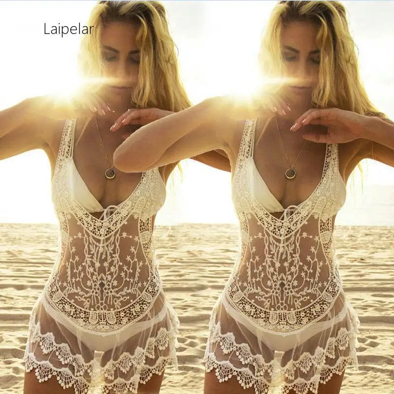 Sexy Women Beach Dress Bathing Swimwear Cover-Ups Summer Bikini Women Suit Lace Crochet Sunshade Beach White Perspective Dress 
Sexy Women Beach Dress Bathing Swimwear Cover-Ups Summer Bikini Women Suit Lace Crochet Sunshade Beach White Perspective Dress
