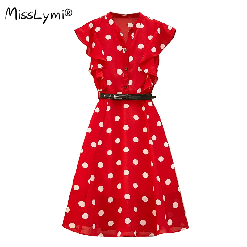 4XL Plus Size Women Vintage Red Polka Dot Chiffon Dress Summer 2021 Ruffle Patchwork High Waist A-Line Ladies Dresses with Belt
4XL Plus Size Women Vintage Red Polka Dot Chiffon Dress Summer 2021 Ruffle Patchwork High Waist A-Line Ladies Dresses with Belt